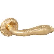 Ручка раздельная для входной и межкомнатной двери «DINASTIA SM GOLD-24» Золото 24К