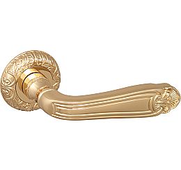 Ручка раздельная для входной и межкомнатной двери «LOUVRE SM GOLD-24» Золото 24К