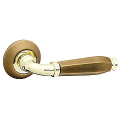 Ручка раздельная для входной и межкомнатной двери «ENIGMA RM AB/GP-7» Бронза/Золото