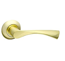 Ручка раздельная для входной и межкомнатной двери «PRIMA RM SG/GP-4» МатЗолото/Золото