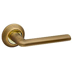 Ручка раздельная для входной и межкомнатной двери «TEMPO RM AB/GP-7» Бронза/Золото