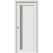 Дверь межкомнатная "Concept-604" Белоснежно матовый, стекло Лакобель черный