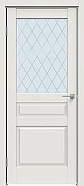 Дверь межкомнатная "Concept-632" Белоснежно матовый, стекло Ромб
