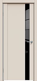 Дверь межкомнатная  "Concept-655" Магнолия, стекло Лакобель чёрное