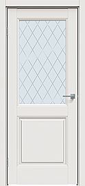 Дверь межкомнатная "Concept-657" Белоснежно матовый, стекло Ромб