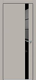 Дверь межкомнатная "Concept-702" Шелл грей стекло Лакобель черное, кромка-чёрная матовая