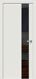 Дверь межкомнатная "Concept-703" Белоснежно матовый, вставка Лакобель чёрный, кромка-ABS