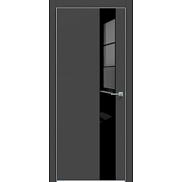 Дверь межкомнатная "Concept-703" Дарк грей, вставка Лакобель чёрный, кромка-ABS