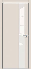 Дверь межкомнатная  "Concept-703" Магнолия стекло Лакобель белый, кромка-матовый хром
