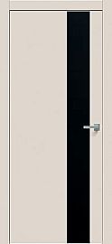 Дверь межкомнатная "Concept-703" Магнолия, вставка Лакобель чёрный, кромка-ABS