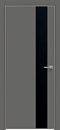 Дверь межкомнатная "Concept-703" Медиум грей, вставка Лакобель чёрный, кромка-ABS