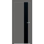 Дверь межкомнатная "Concept-703" Медиум грей, вставка Лакобель чёрный, кромка-ABS