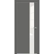 Дверь межкомнатная  "Concept-703" Медиум грей стекло Лакобель белый, кромка-матовый хром