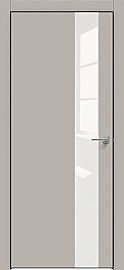 Дверь межкомнатная  "Concept-703" Шелл грей стекло Лакобель белый, кромка ABS