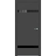 Дверь межкомнатная "Concept-704" Дарк грей, вставка Лакобель черный, кромка-чёрная матовая