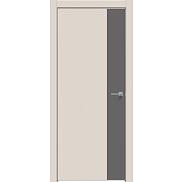 Дверь межкомнатная "Concept-708" Магнолия, вставка Медиум грей, кромка-матовый хром