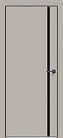 Дверь межкомнатная "Concept-711" Шелл грей, вставка Лакобель чёрный, кромка-чёрная матовая