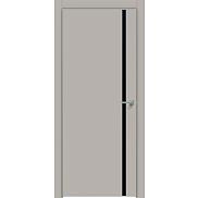 Дверь межкомнатная "Concept-711" Шелл грей, вставка Лакобель чёрный, кромка-матовый хром