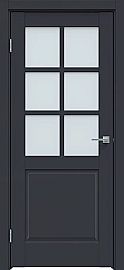 Дверь межкомнатная "Design-638" Дарк блю стекло Сатинат белый