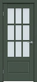 Дверь межкомнатная "Design-641" Дарк грин стекло Сатинат белый
