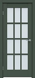 Дверь межкомнатная "Design-642" Дарк грин стекло Сатинат белый