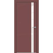 Дверь межкомнатная "Design-702" Лофт ред, вставка Лакобель белый, кромка-чёрная матовая