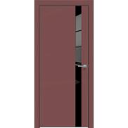 Дверь межкомнатная "Design-702" Лофт ред, вставка Лакобель черный, кромка-чёрная матовая