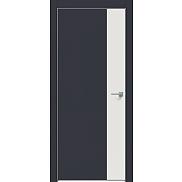 Дверь межкомнатная "Design-708" Дарк блю, вставка Белоснежно матовая, кромка-матовый хром