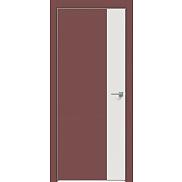 Дверь межкомнатная "Design-708" Лофт ред, вставка Белоснежно матовая, кромка-матовый хром