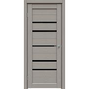 Дверь межкомнатная "Future-582" Дуб Серена каменно-серый, стекло Лакобель черное