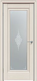 Дверь межкомнатная "Future-591" Дуб Серена керамика, стекло Сатин белый лак перламутр
