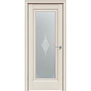 Дверь межкомнатная "Future-591" Дуб Серена керамика, стекло Сатин белый лак перламутр