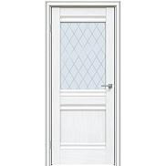 Дверь межкомнатная "Future-593" Дуб серена белый кристалл, стекло Ромб