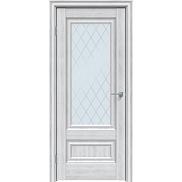 Дверь межкомнатная "Future-599" Дуб патина серый, стекло Ромб