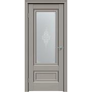 Дверь межкомнатная "Future-599" Дуб Серена каменно-серый, стекло  Сатин белый лак перламутр