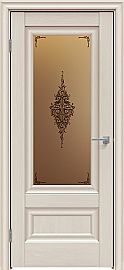 Дверь межкомнатная "Future-599" Дуб Серена керамика, стекло Сатин бронза бронзовый пигмент
