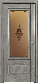 Дверь межкомнатная "Future-599" Дуб винчестер серый, стекло Сатин бронза бронзовый пигмент