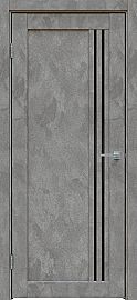 Дверь межкомнатная "Future-604" Бетон тёмно-серый, стекло Лакобель чёрное