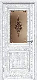 Дверь межкомнатная "Future-621" Дуб патина серый, стекло Сатин бронза бронзовый пигмент