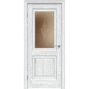 Дверь межкомнатная "Future-621" Дуб патина серый, стекло Сатин бронза лак прозрачный
