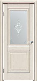 Дверь межкомнатная "Future-621" Дуб серена керамика, стекло Сатин белый лак перламутр