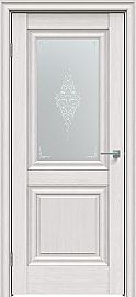 Дверь межкомнатная "Future-621" Дуб серена светло-серый, стекло Сатин белый лак перламутр