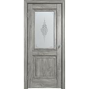 Дверь межкомнатная "Future-621" Дуб винчестер серый, стекло Сатин белый лак прозрачный