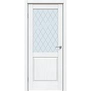 Дверь межкомнатная "Future-629" Дуб серена белый кристалл, стекло Ромб