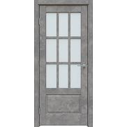 Дверь межкомнатная "Future-641" Бетон тёмно-серый, стекло Сатинато белое