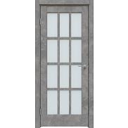 Дверь межкомнатная  "Future-642"  Бетон темно-серый стекло Сатинато белое