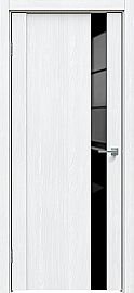 Дверь межкомнатная "Future-655" Дуб серена белый кристалл, стекло Лакобель черное