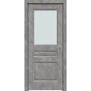 Дверь межкомнатная "Future-663" Бетон тёмно-серый, стекло Прозрачное