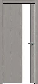 Дверь межкомнатная  "Future-703" Дуб Серена каменно-серый стекло Лакобель белый, кромка-матовый хром
