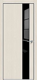 Дверь межкомнатная "Future-703" Дуб Серена керамика, вставка Лакобель чёрный, кромка-чёрная матовая